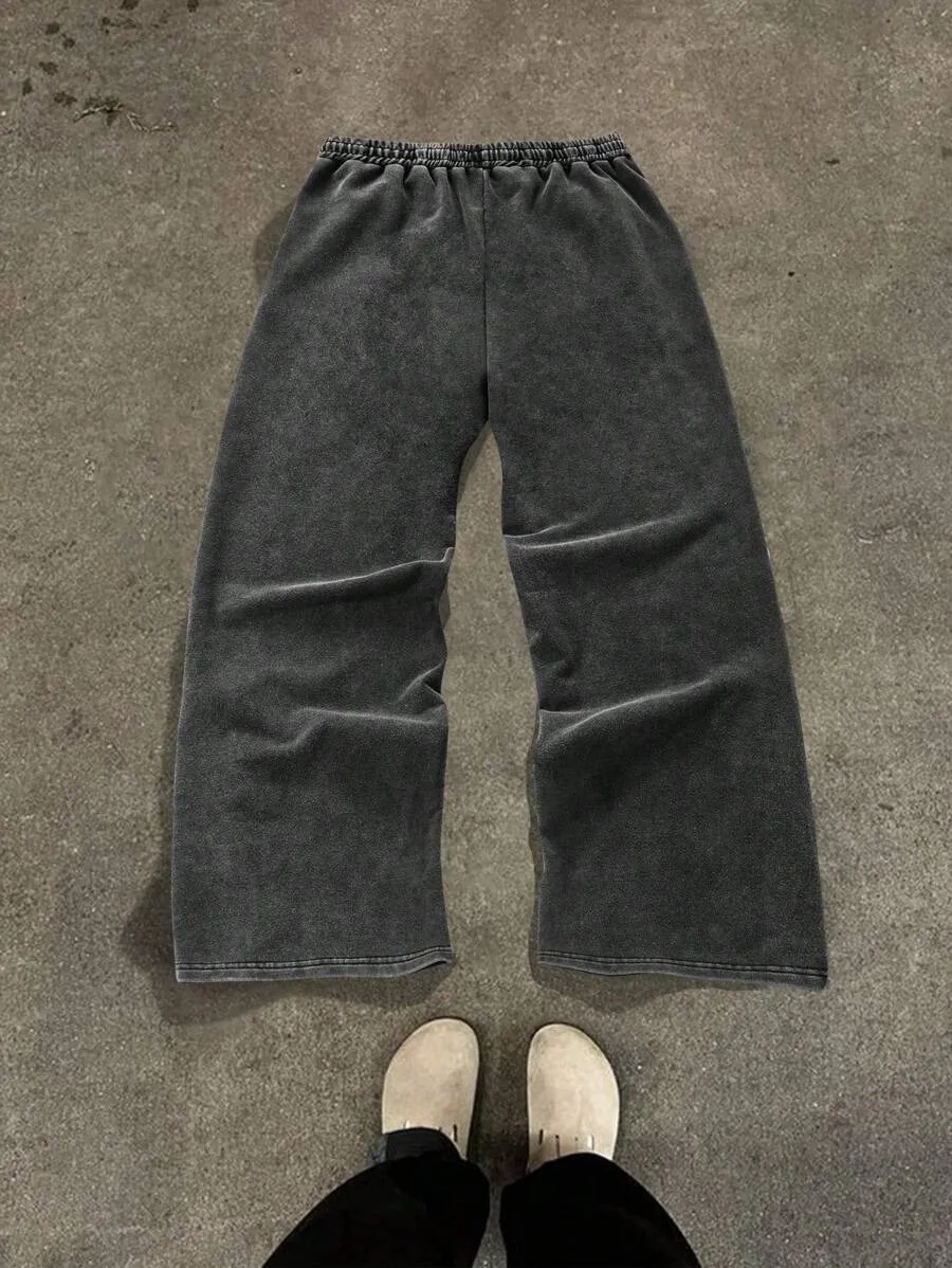 American New Trend Striped Side Zipper Design Elastic Waist Wide-Leg Pants Men's Y2K Harajuku Hip-Hop Joker Casual Sweatpants American New Trend Striped Side Zipper Design Elastic Waist Wide-Leg Pants Men's Y2K Harajuku Hip-Hop Joker Casual Sweatpants