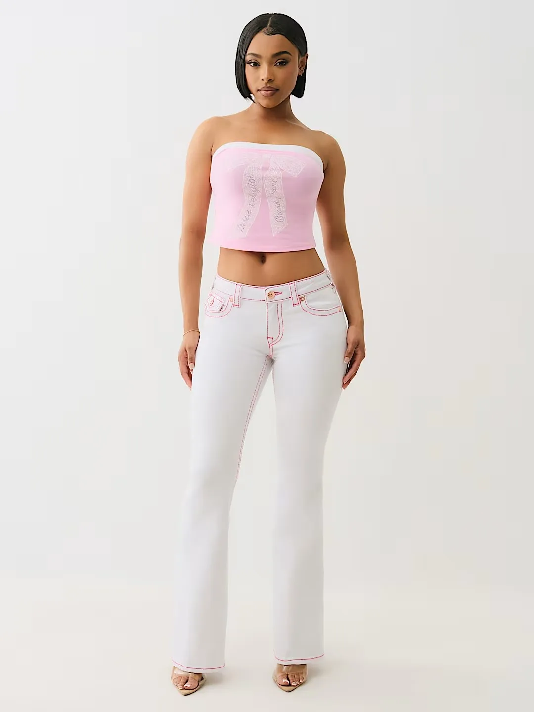 White Buddha Embroidered Jeans Casual Y2k Denim Pants Harajuku High Waist Straight Wide Leg Jeans High Street Women Denim Pants